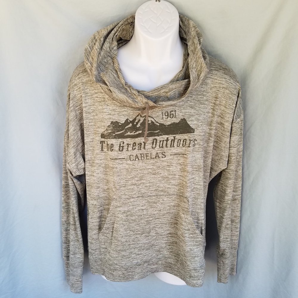 Cabela's Men's Medium Rumple Neck Hood Hoodie The Great Outdoors
